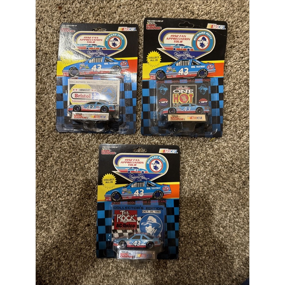 Racing Champions‎ #43 Richard Petty 1991 NASCAR STP 1/64 - Lot of 3 Cars